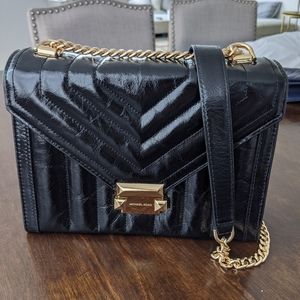 Michael Kors black leather Whitney shoulder bag